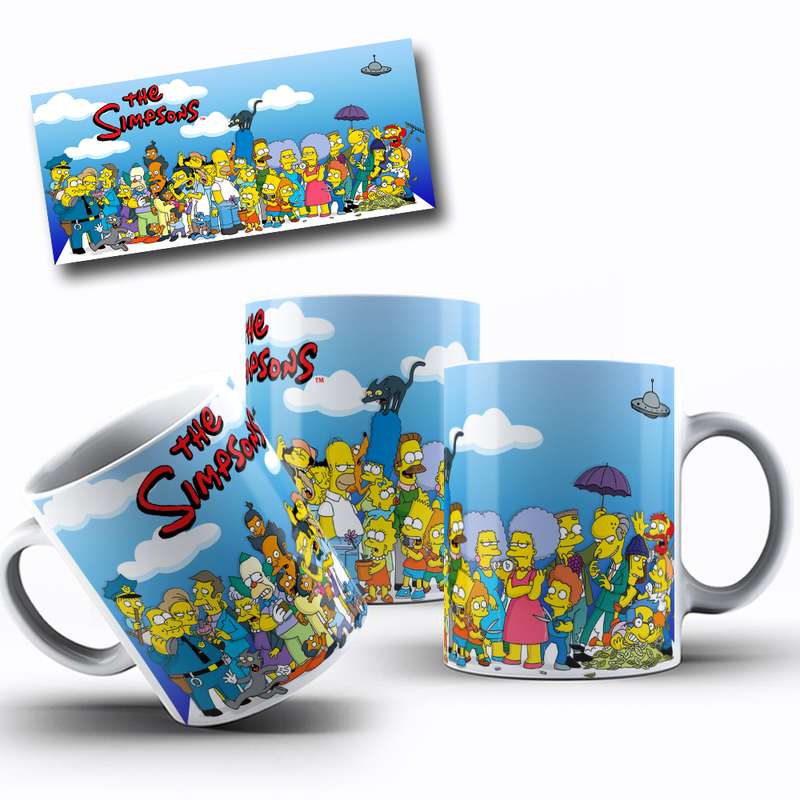 Arte Para Caneca The Simpsons Personagens Cartoon 2