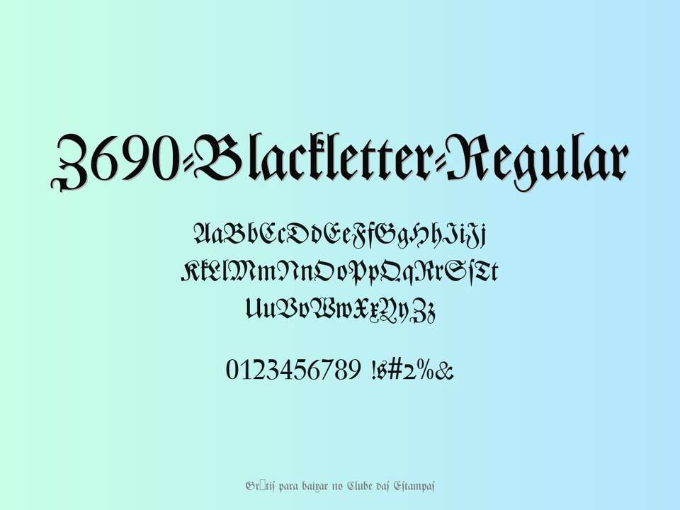 Fonte Z690 Blackletter Regular Grátis Para Baixar