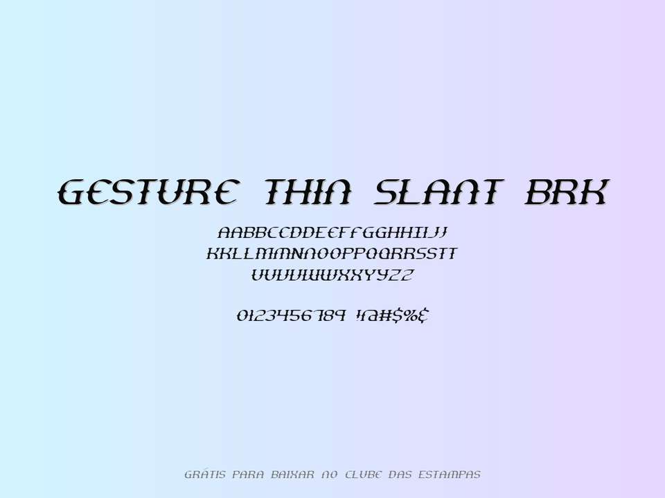 Fonte Gesture Thin Slant Brk Grátis Para Baixar
