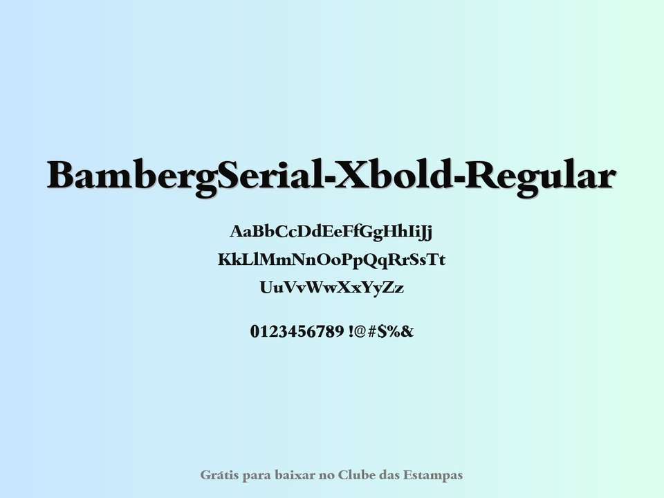 Fonte Bambergserial Xbold Regular Grátis Para Baixar