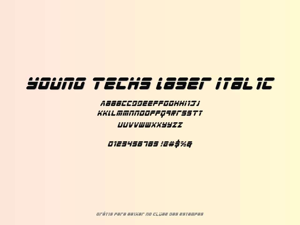 Fonte Young Techs Laser Italic Grátis Para Baixar