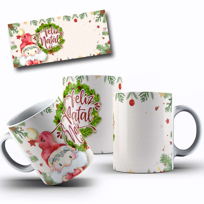 Arte Para Caneca Feliz Natal Personagem Natalino 17