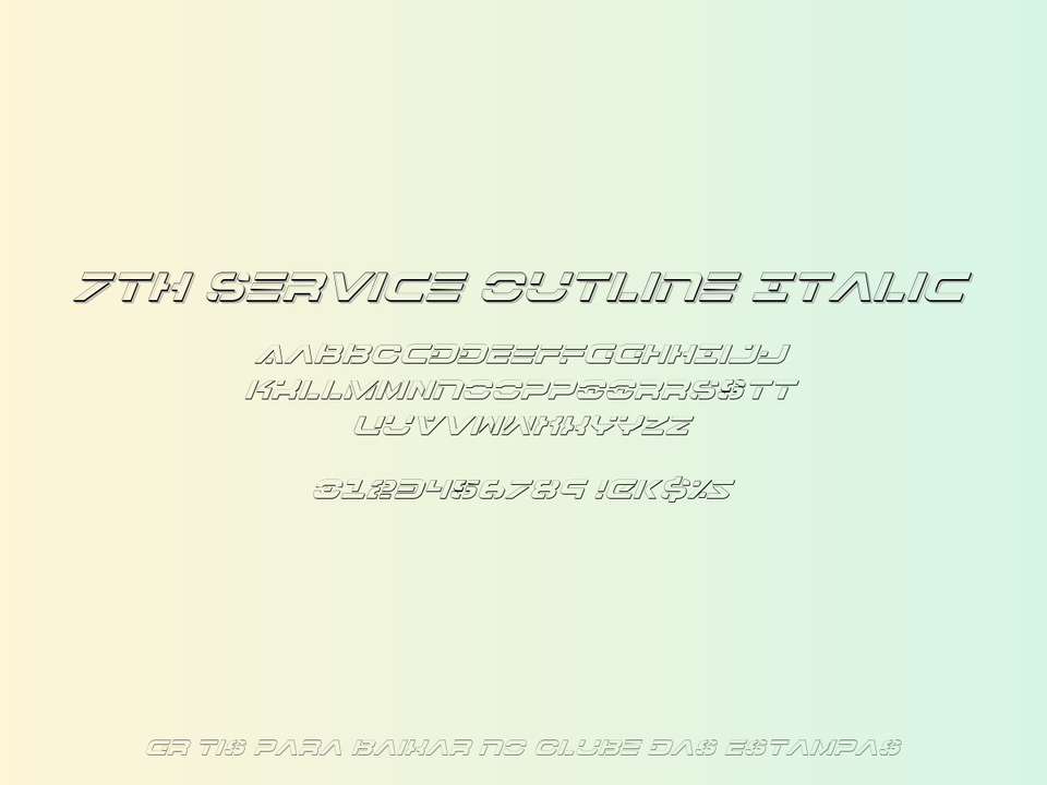 Fonte 7th Service Outline Italic Grátis Para Baixar
