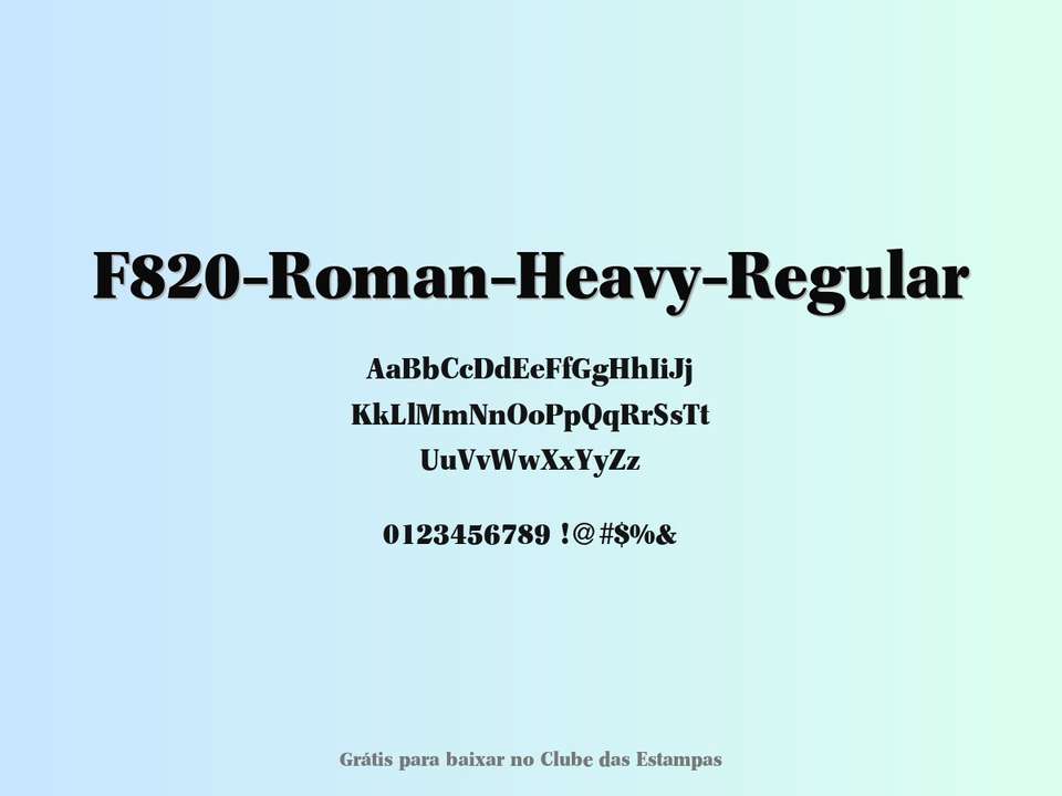 Fonte F820 Roman Heavy Regular Grátis Para Baixar