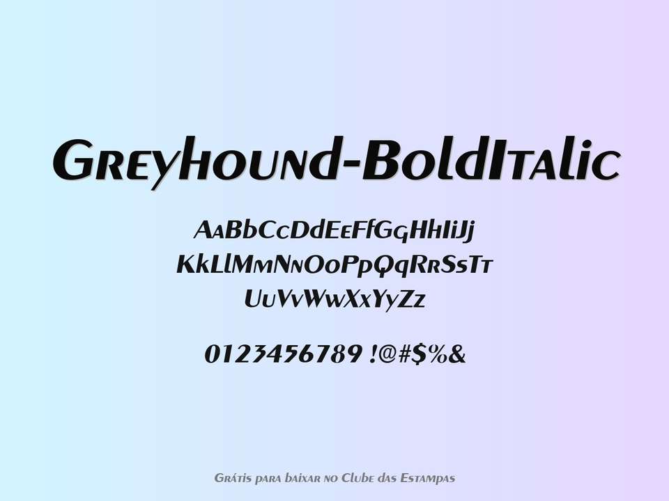 Fonte Greyhound Bolditalic Grátis Para Baixar