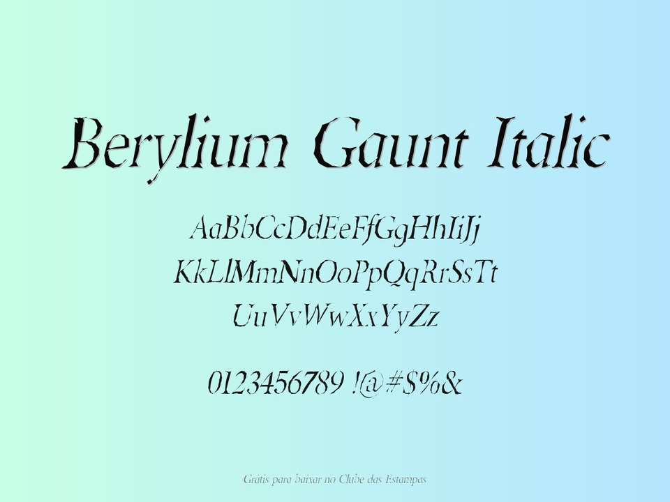 Fonte Berylium Gaunt Italic Grátis Para Baixar