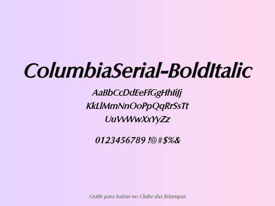 Fonte Columbiaserial Bolditalic Grátis Para Baixar