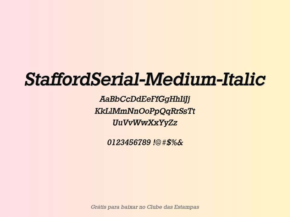 Fonte Staffordserial Medium Italic Grátis Para Baixar
