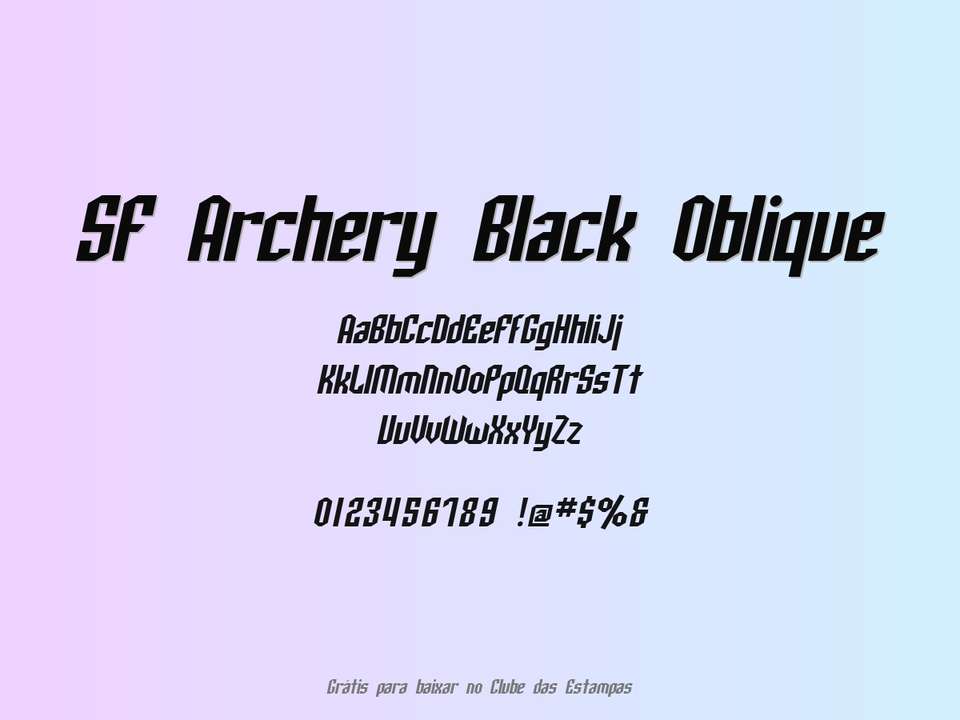 Fonte Sf Archery Black Oblique Grátis Para Baixar