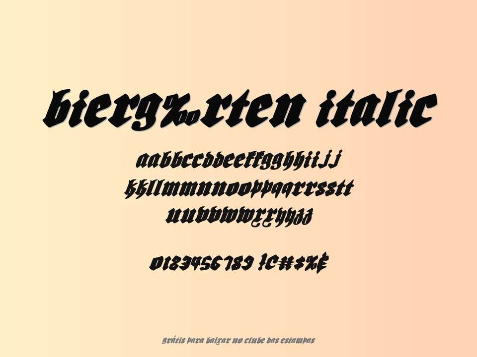 Fonte Bierg‰rten Italic Grátis Para Baixar