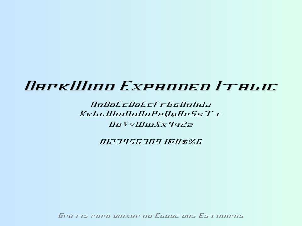 Fonte Darkwind Expanded Italic Grátis Para Baixar