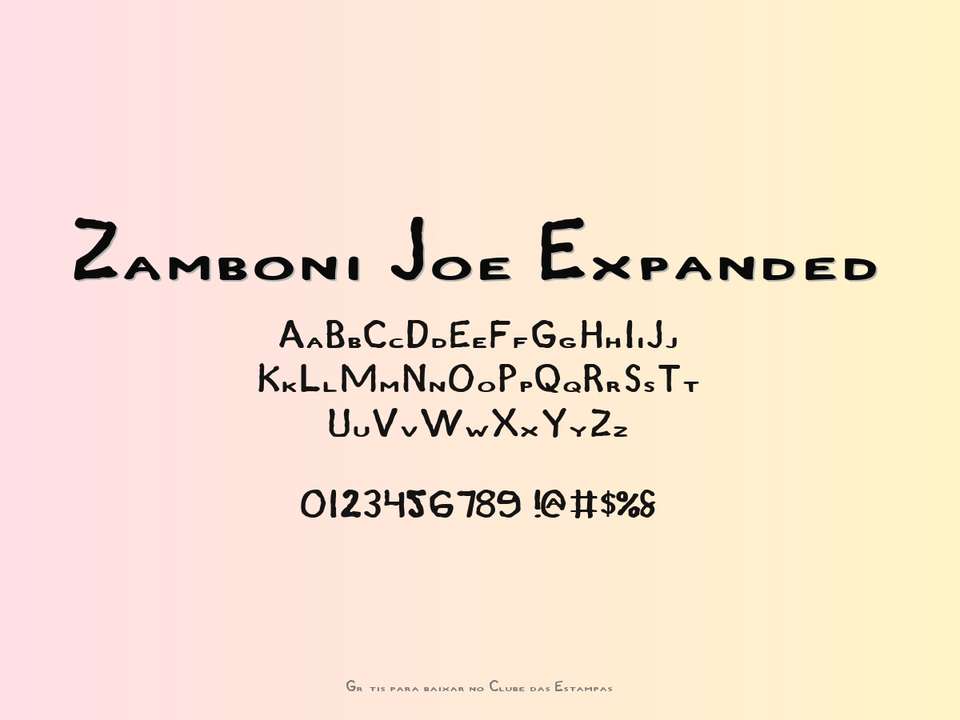 Fonte Zamboni Joe Expanded Grátis Para Baixar