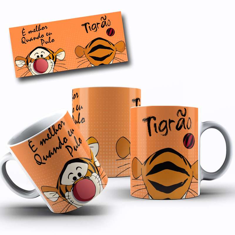 Arte Para Caneca Tigrão Personagem Cartoon 2