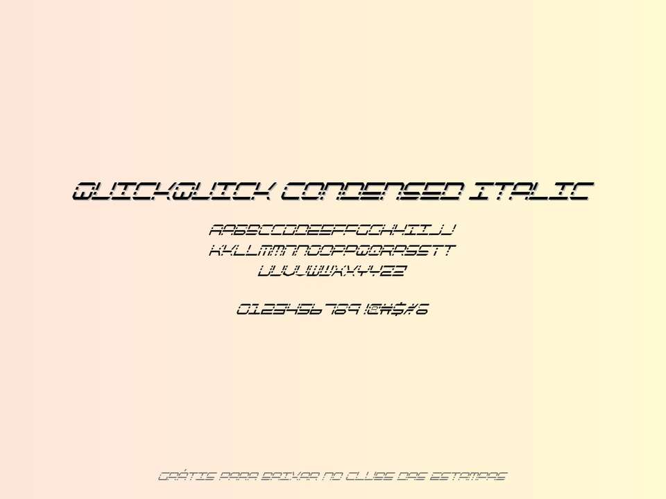 Fonte Quickquick Condensed Italic Grátis Para Baixar