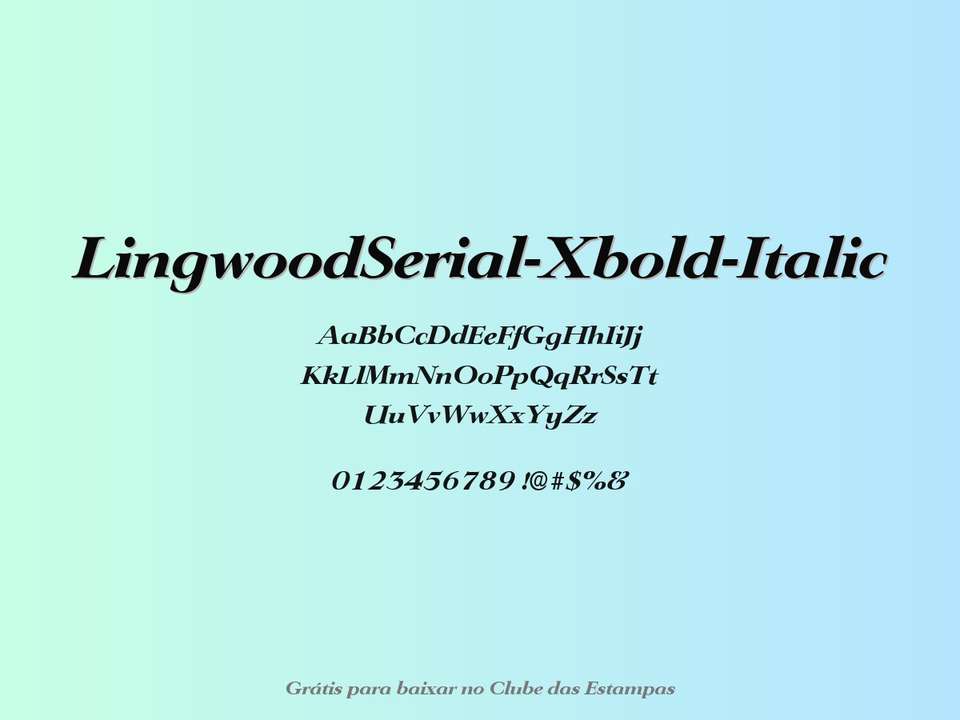 Fonte Lingwoodserial Xbold Italic Grátis Para Baixar