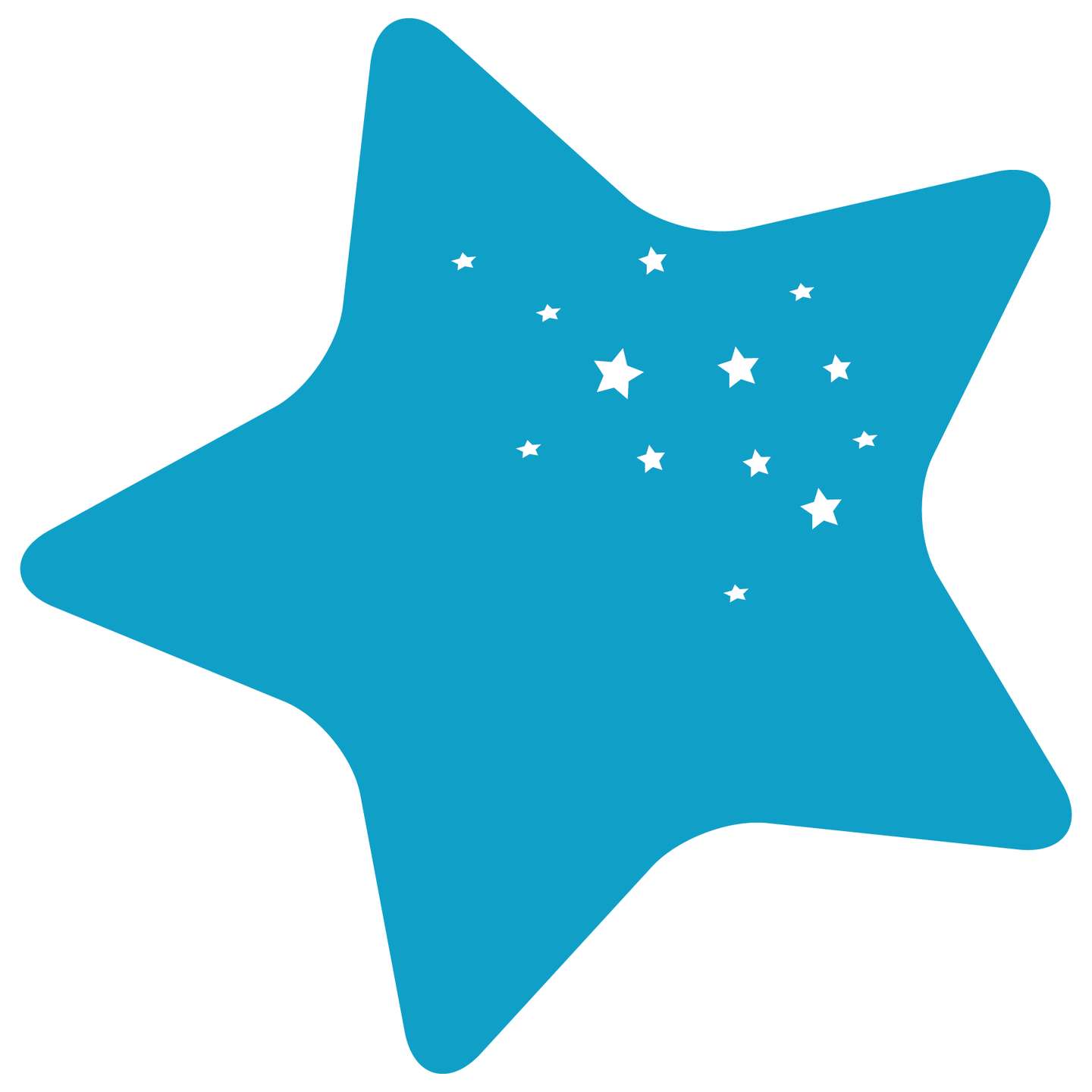 Estrela Turquesa Com Estrelinhas Decoração Png Grátis Para Baixar