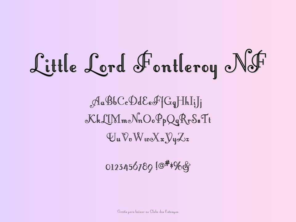 Fonte Little Lord Fontleroy Nf Grátis Para Baixar