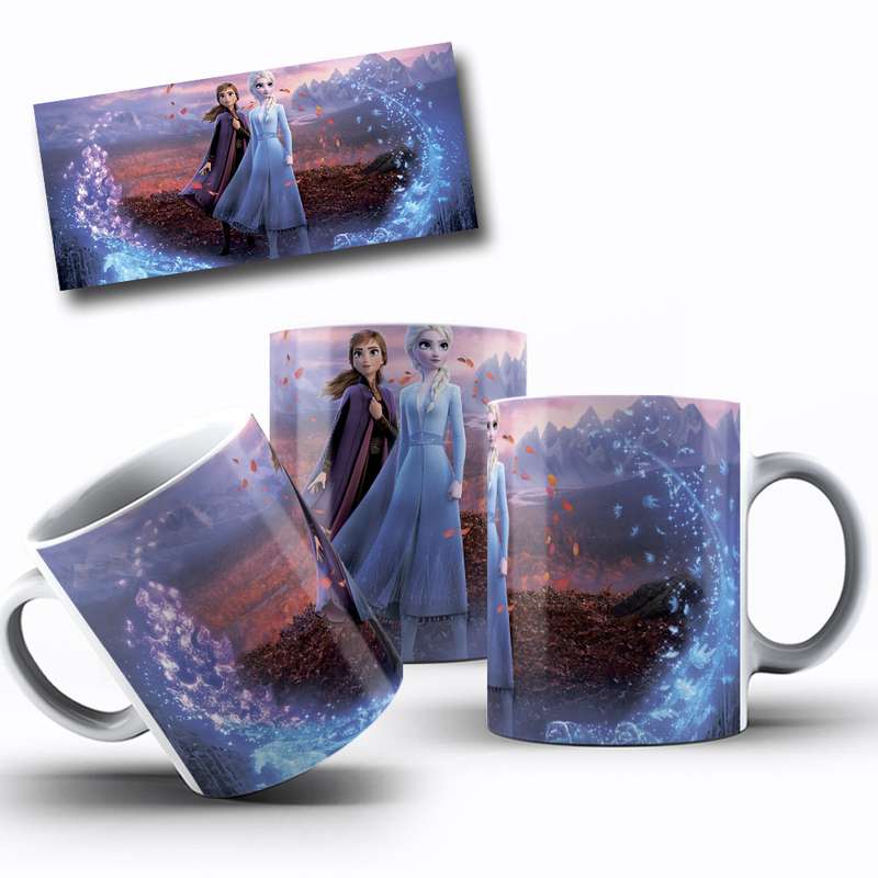 Arte Para Caneca Frozen Elsa Anna Cartoon 33