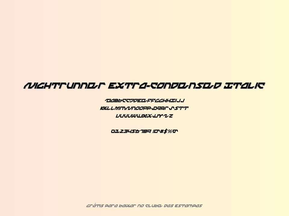 Fonte Nightrunner Extra Condensed Italic Grátis Para Baixar
