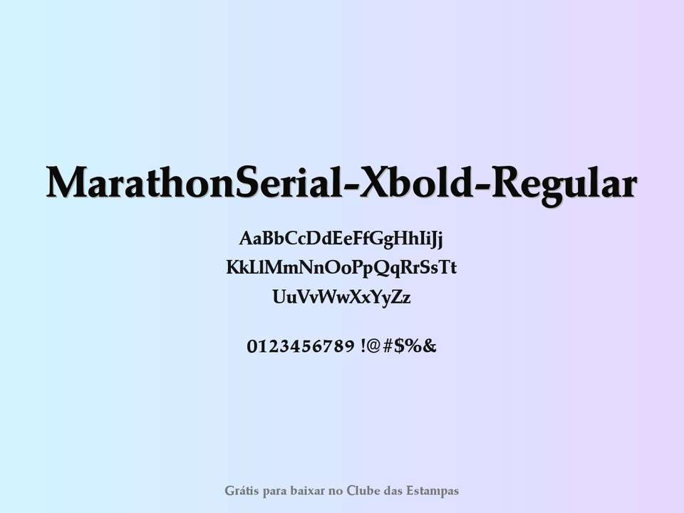 Fonte Marathonserial Xbold Regular Grátis Para Baixar