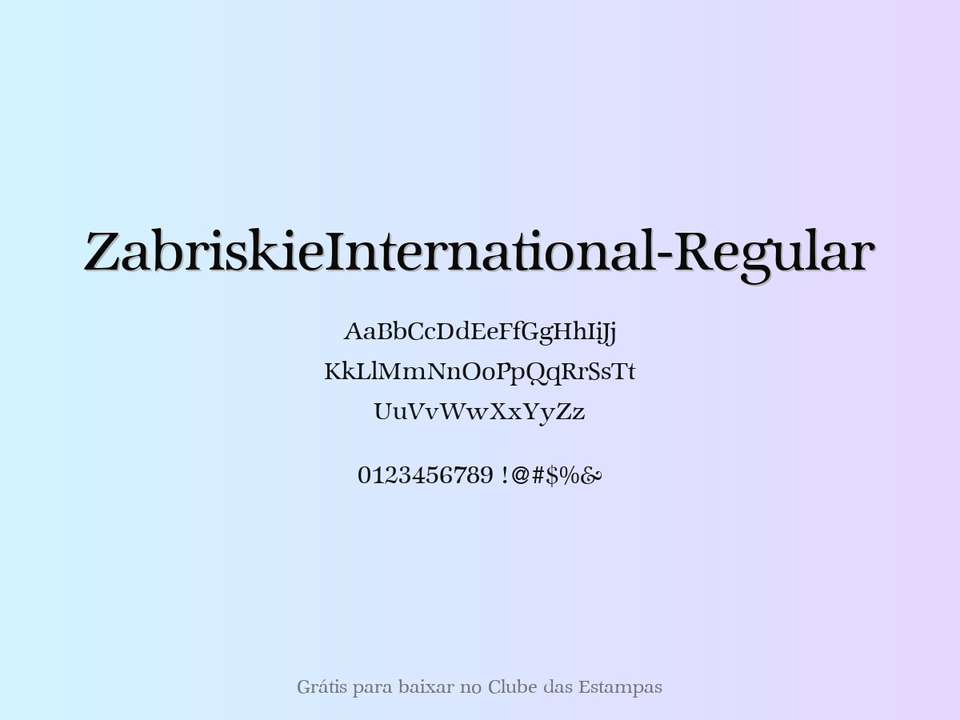 Fonte Zabriskieinternational Regular Grátis Para Baixar