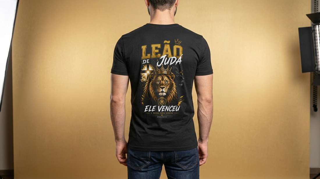 Arte Leão De Judá Ele Venceu Estampa Digital De Camiseta