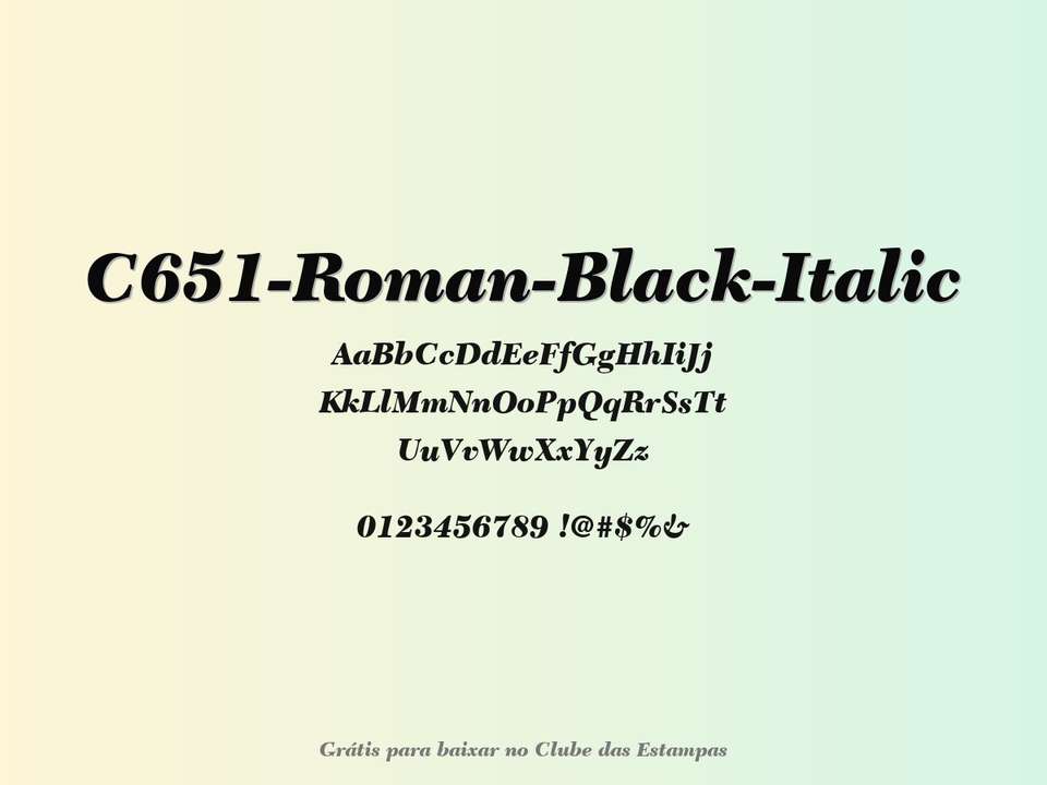 Fonte C651 Roman Black Italic Grátis Para Baixar