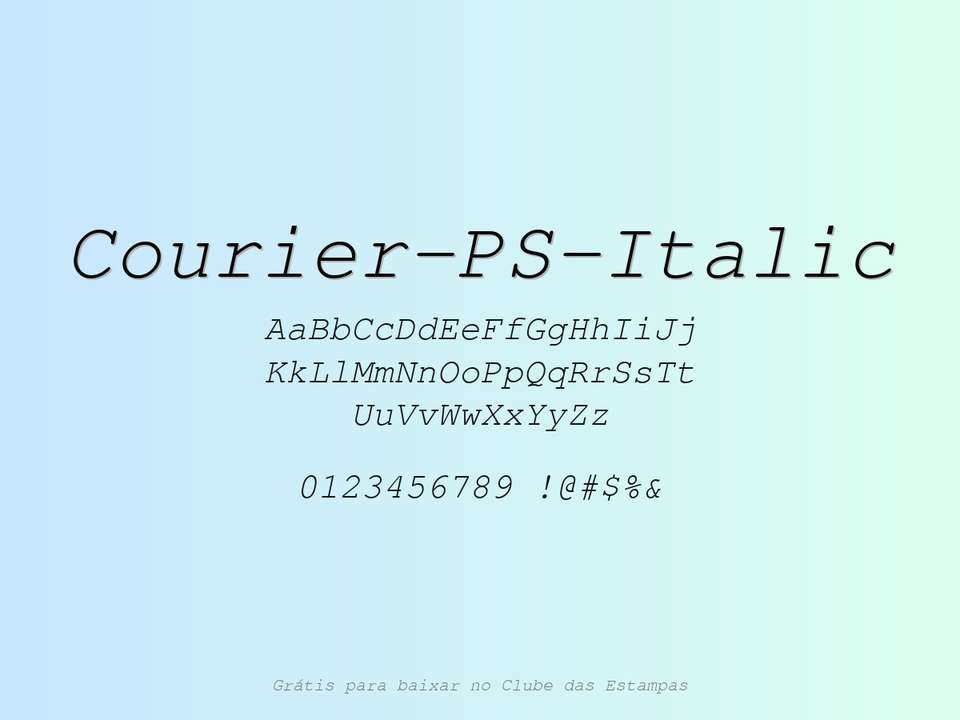 Fonte Courier Ps Italic Grátis Para Baixar
