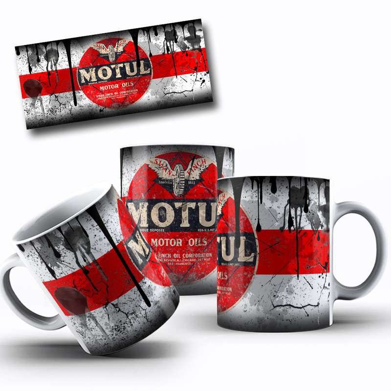 Arte Para Caneca Motul Motor Oils Serie Publicidade Estilo Retro 2