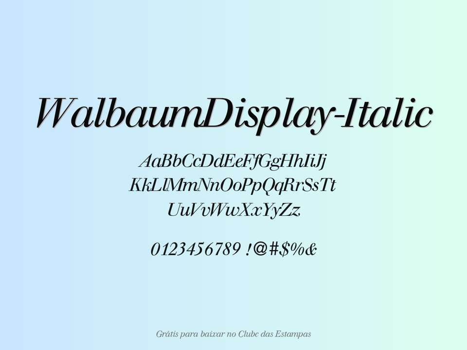 Fonte Walbaumdisplay Italic Grátis Para Baixar