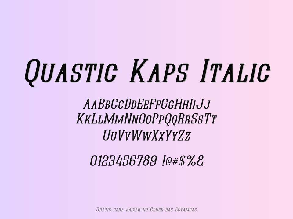 Fonte Quastic Kaps Italic Grátis Para Baixar
