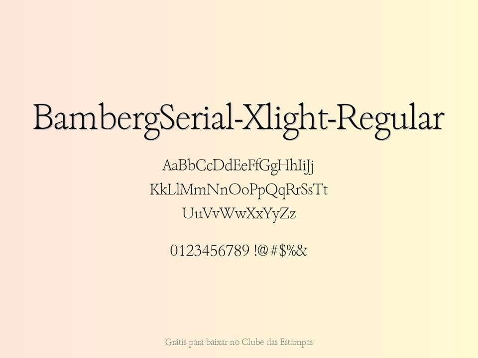 Fonte Bambergserial Xlight Regular Grátis Para Baixar
