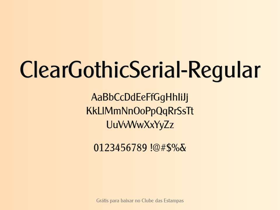 Fonte Cleargothicserial Regular Grátis Para Baixar