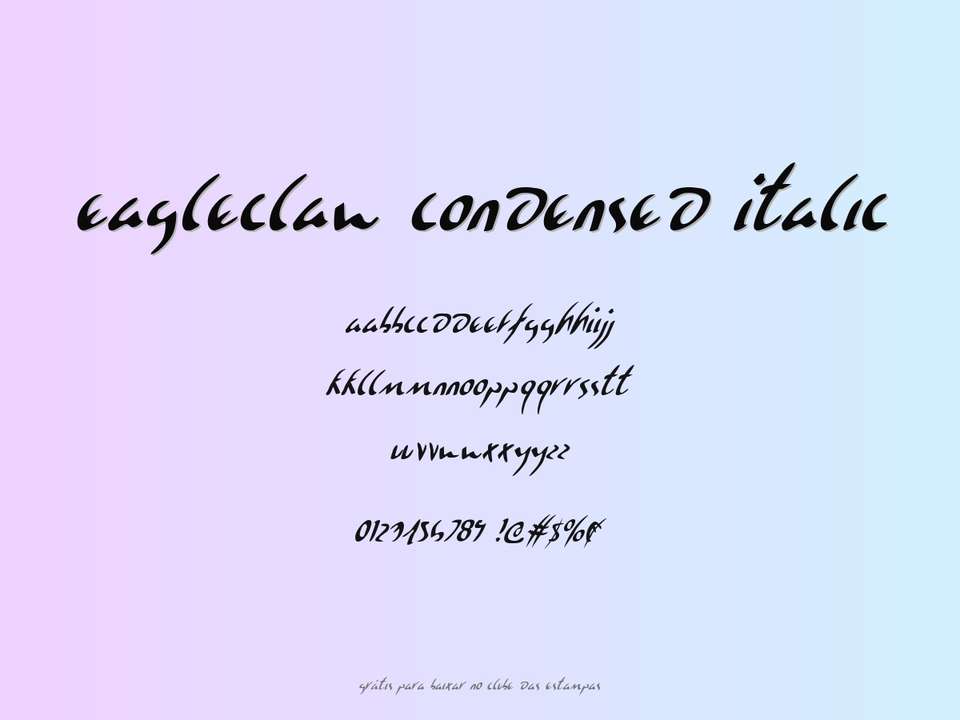 Fonte Eagleclaw Condensed Italic Grátis Para Baixar