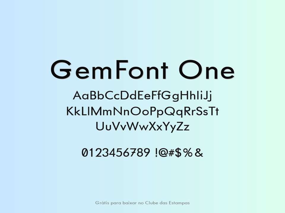 Fonte Gemfont One Grátis Para Baixar