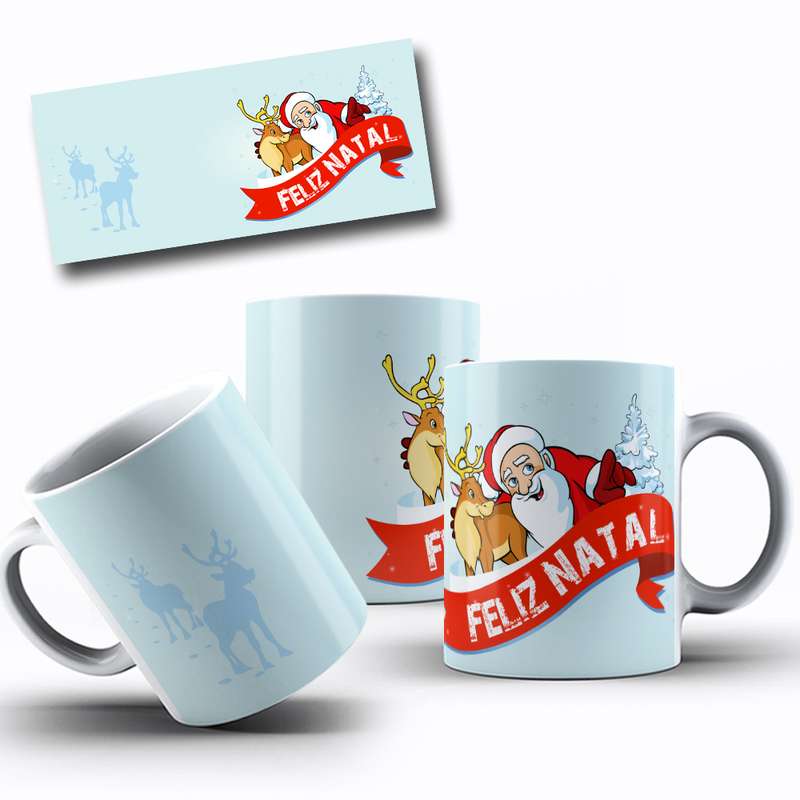 Arte Para Caneca Feliz Natal Papai Noel Cartoon 38