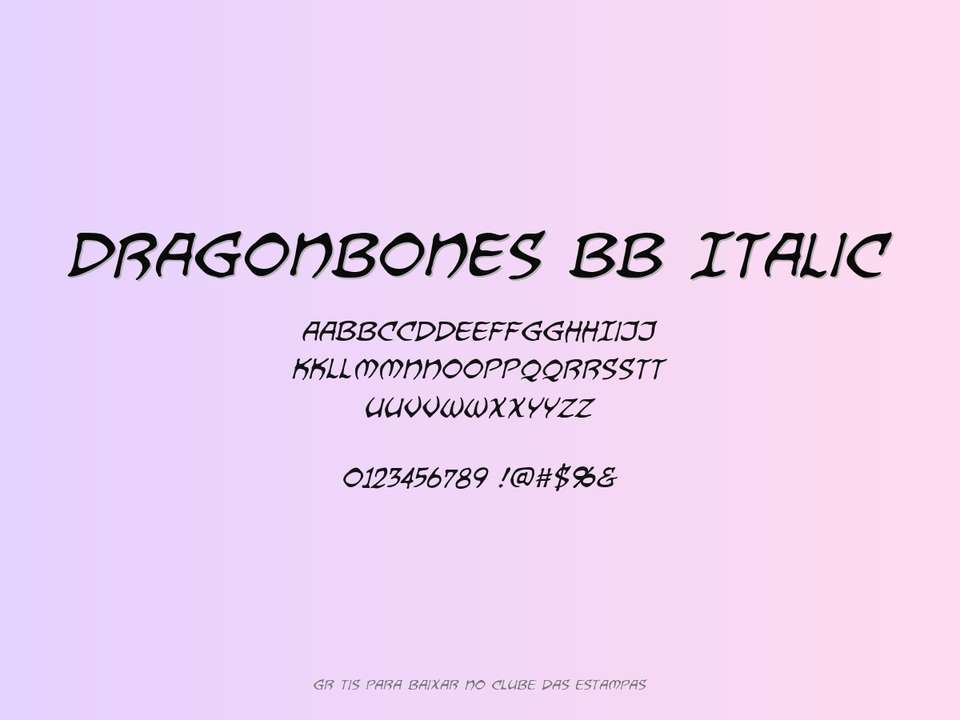 Fonte Dragonbones Bb Italic Grátis Para Baixar