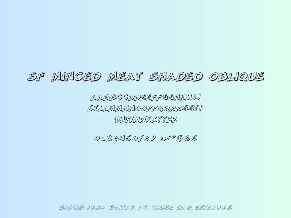 Fonte Sf Minced Meat Shaded Oblique Grátis Para Baixar