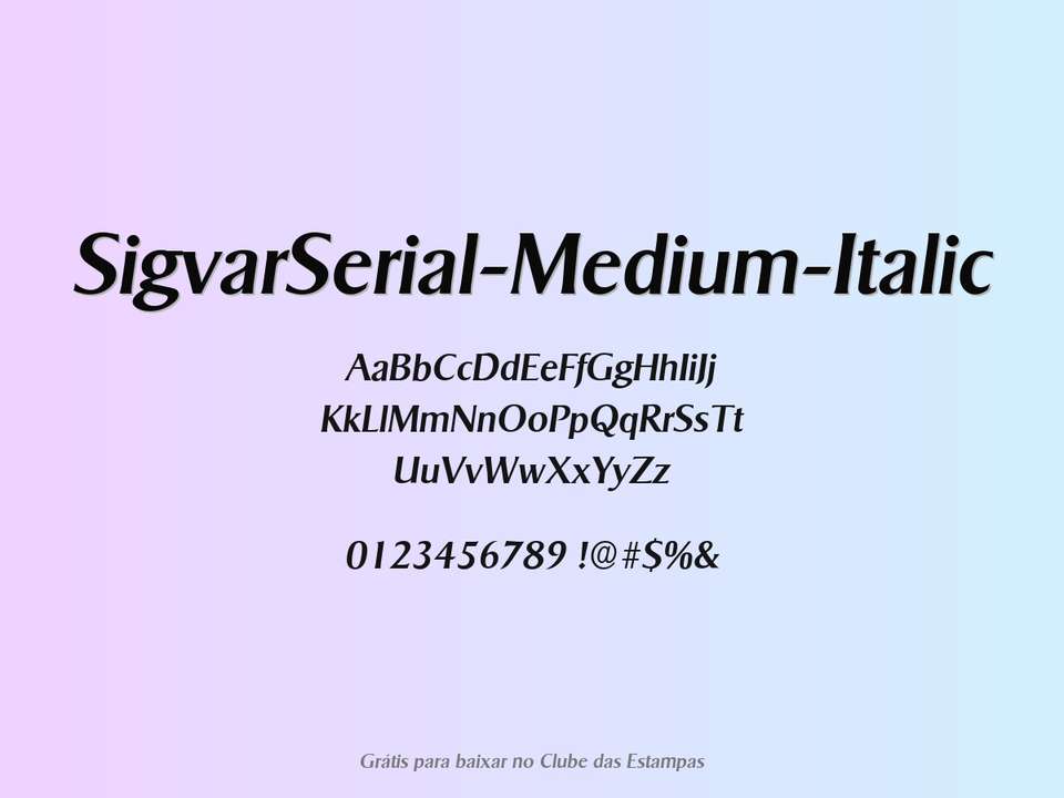 Fonte Sigvarserial Medium Italic Grátis Para Baixar