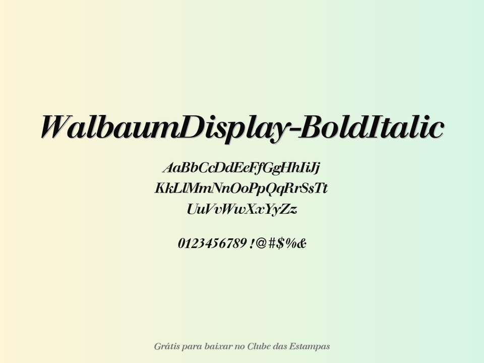 Fonte Walbaumdisplay Bolditalic Grátis Para Baixar