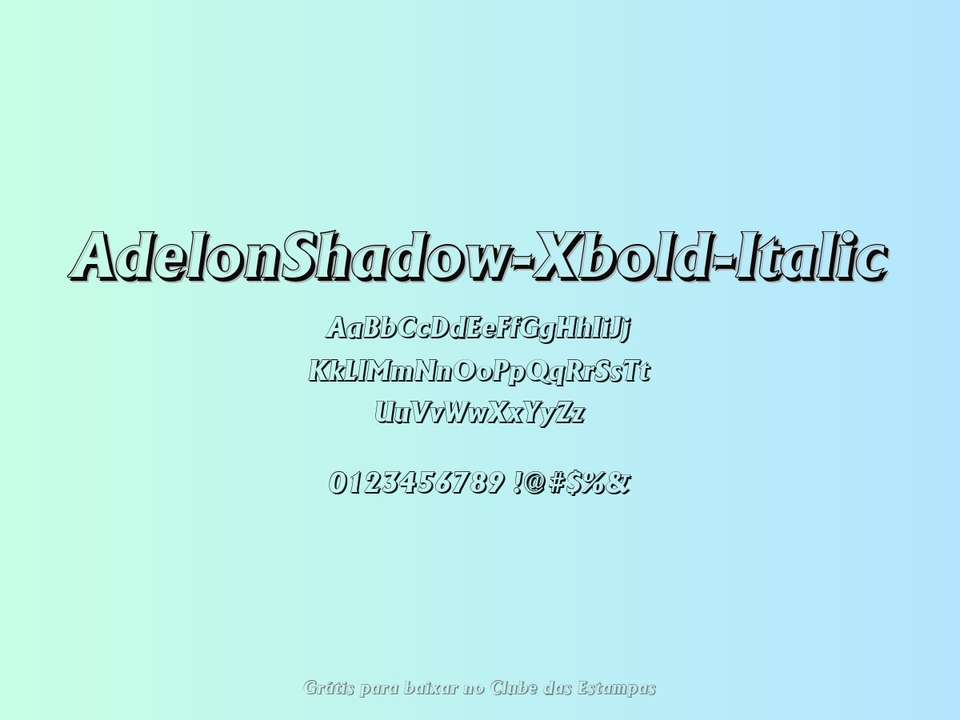 Fonte Adelonshadow Xbold Italic Grátis Para Baixar