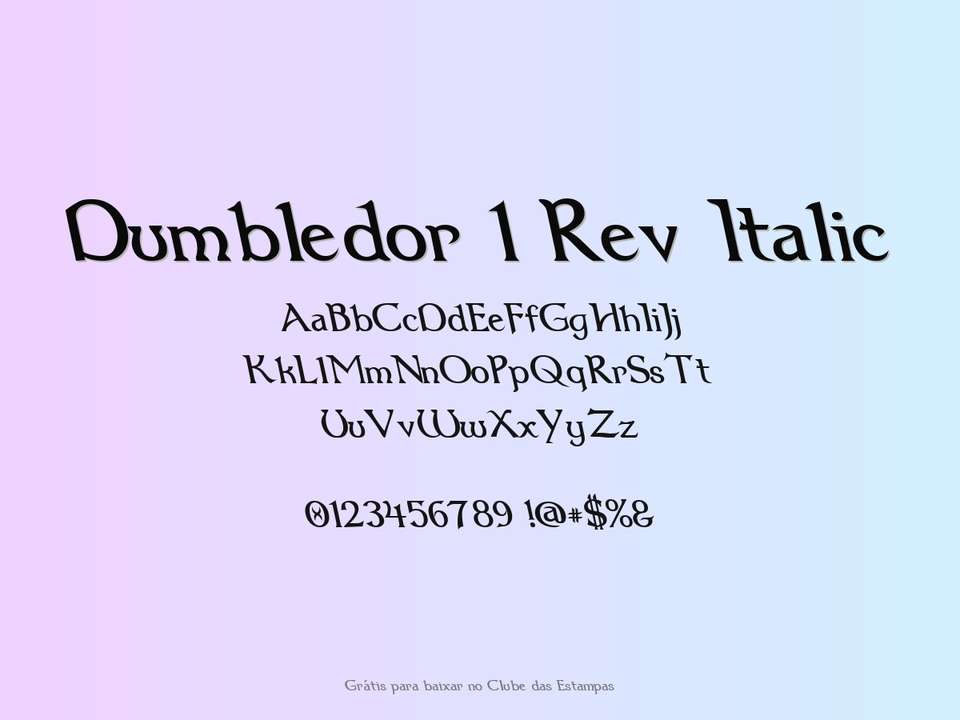 Fonte Dumbledor 1 Rev Italic Grátis Para Baixar