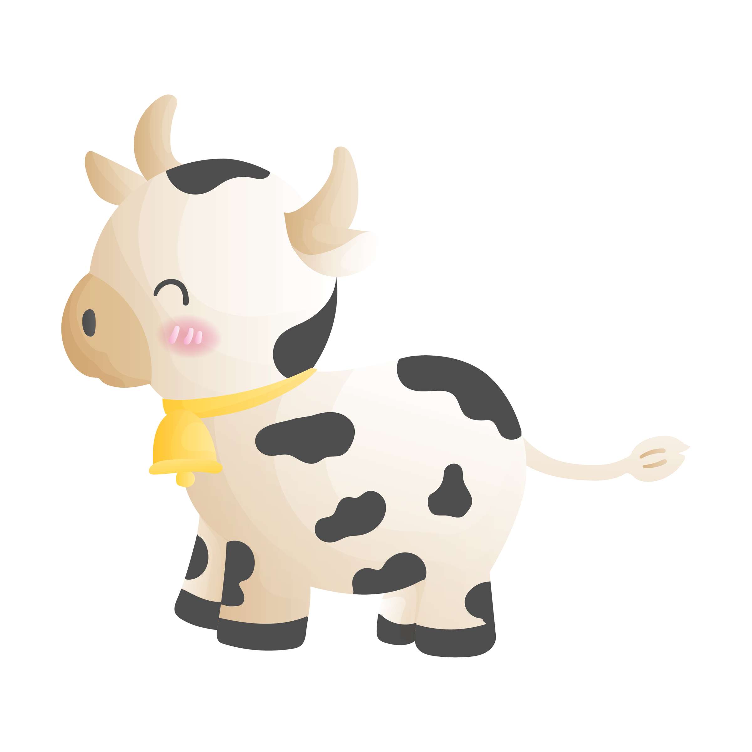 Bezerro Cartoon Amigável Animais Png Grátis Para Baixar