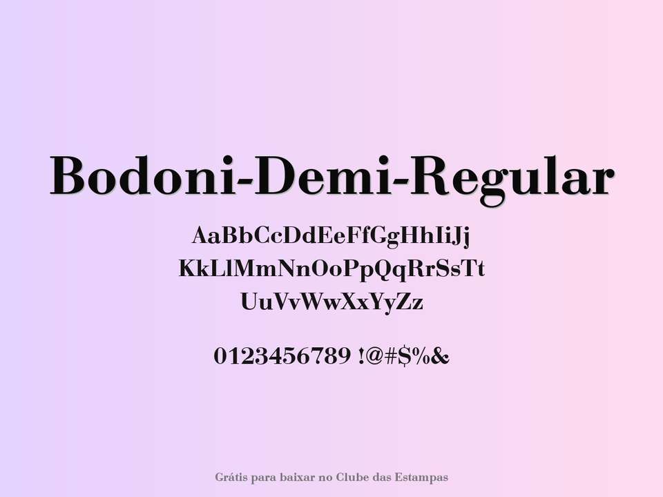Fonte Bodoni Demi Regular Grátis Para Baixar