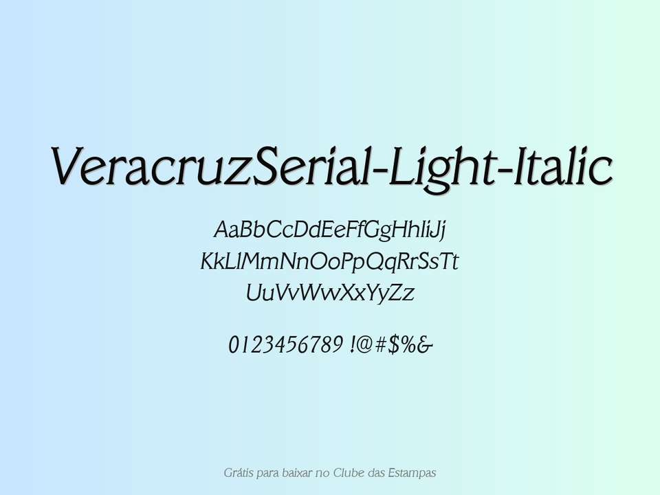 Fonte Veracruzserial Light Italic Grátis Para Baixar
