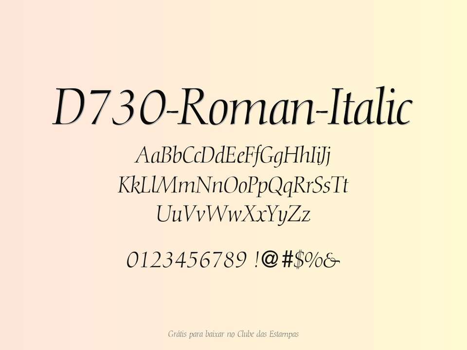 Fonte D730 Roman Italic Grátis Para Baixar