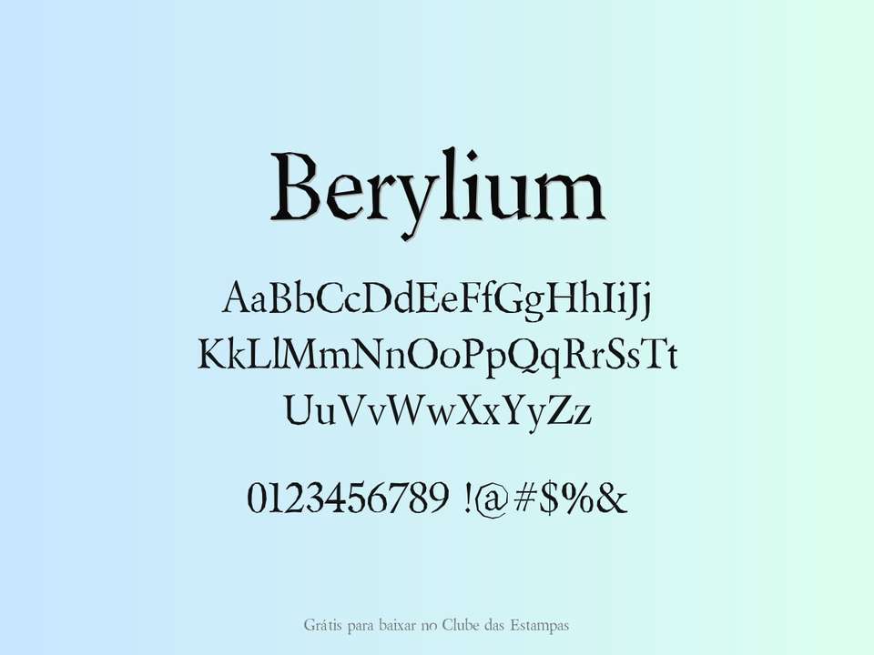Fonte Berylium Grátis Para Baixar