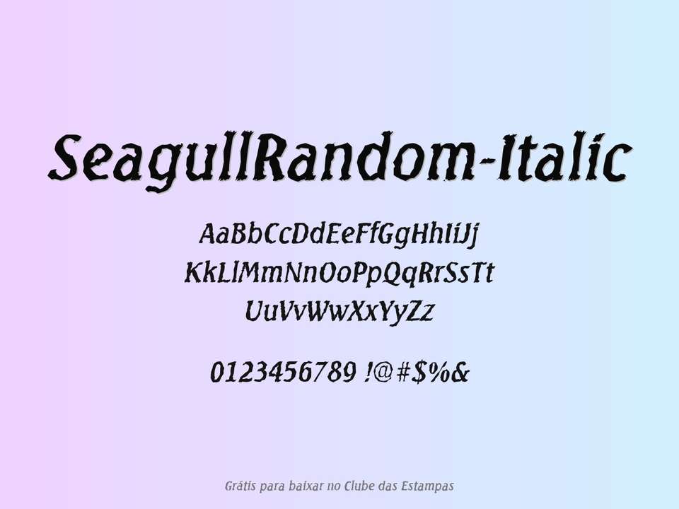 Fonte Seagullrandom Italic Grátis Para Baixar