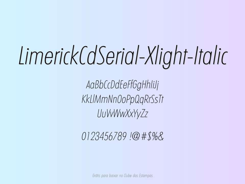 Fonte Limerickcdserial Xlight Italic Grátis Para Baixar