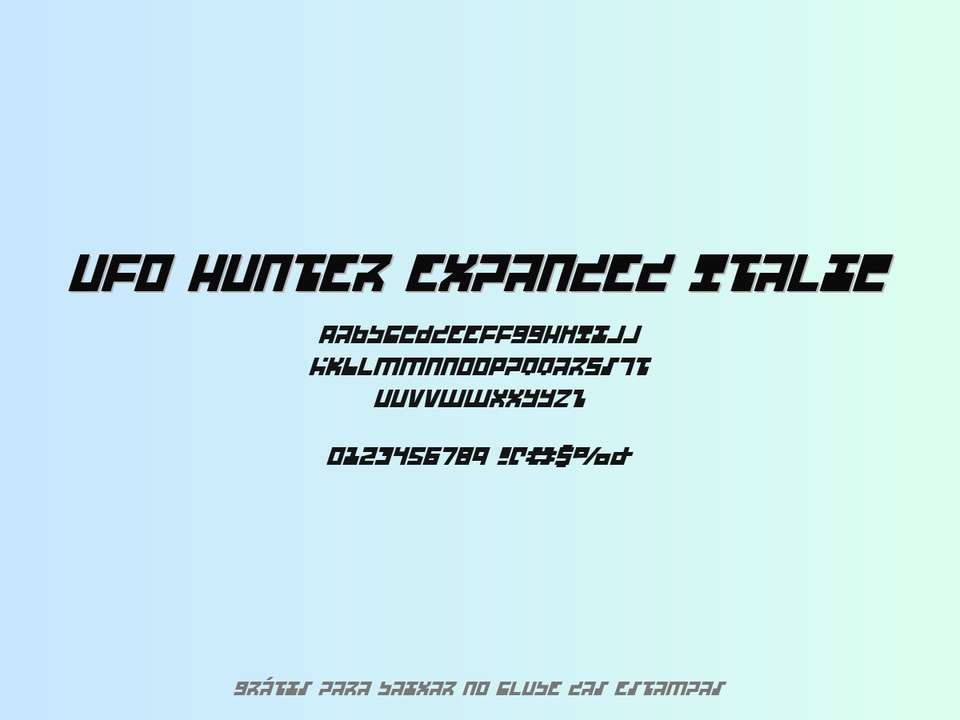 Fonte Ufo Hunter Expanded Italic Grátis Para Baixar